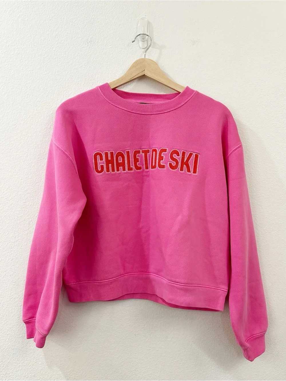 J. Crew Heritage Fleece Chalet de Ski Graphic Sweatshirt in Regal Rose Small